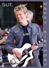 David Bowie Happy Birthday personalised card 7"x5" Mum, Dad The Starman! 🎤⭐✨