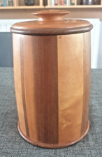 Mid-Century Teak Ice Bucket/Container & Liner + 3 Napkin Rings Denmark E401