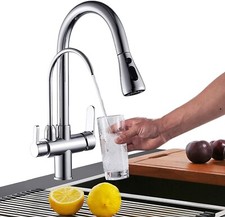 [read description]Onyzpily Pure water kitchen faucet with pull-out double handle