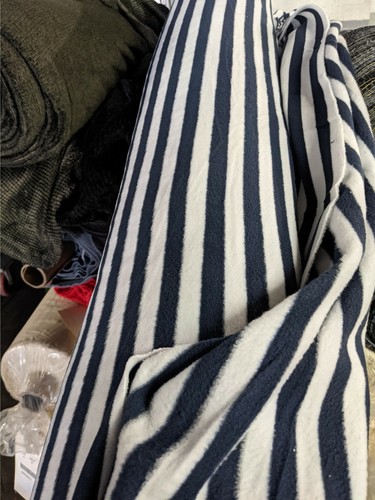 Polartec fleece striped navy - polartec®,