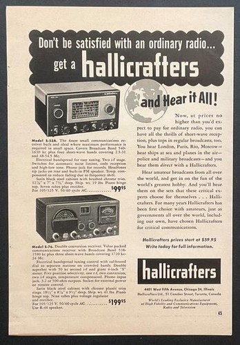 1953 hallicrafters radio - 1953, model