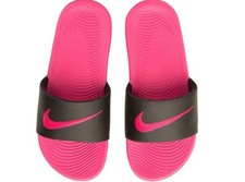 Nike Kawa Sliders Black and Pink Girls Size UK 11.5 EU 29.5 /REF14