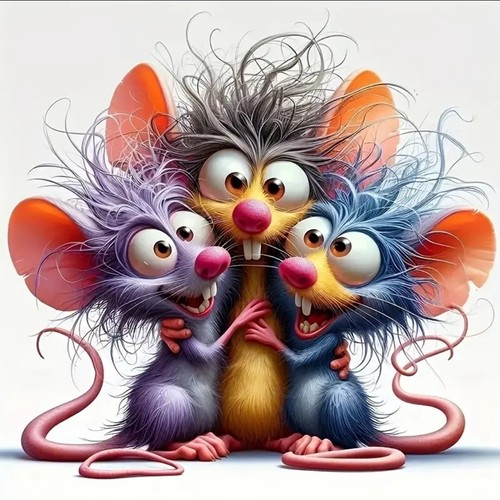 Cute cartoon rats sticker - cute,