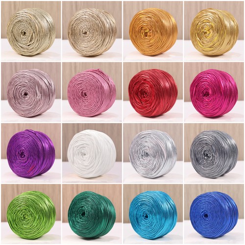 Metallic gloss flat tape - metallic, yarn