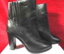 Superdry Classic Black Leather Ankle Heel Boots UK 7, EU 40