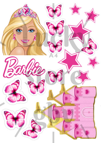 Barbie themed icing sheet - a4,