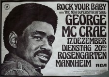 GEORGE McCRAE - 1974 - In Concert - Rock your Baby Tour - Poster - Mannheim