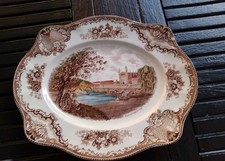 JOHNSON BROS Brothers OLD BRITAIN Castles  Oval Serving Plate 12" Cambridge 1792
