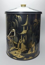 A vintage chinoiserie coal bin