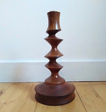 Vintage Wood Turned  Wooden Candlestick