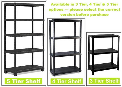 Tier plastic shelving - 3/4/5,