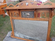 Arts and Crafts oak mantle