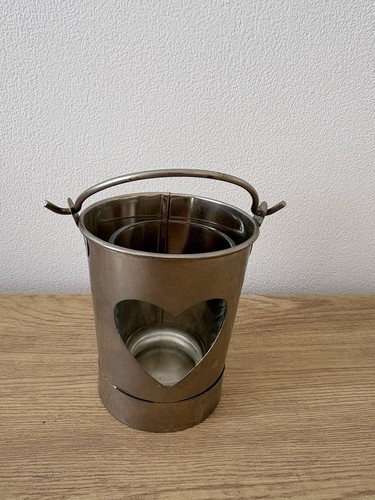Metal bucket candle holder - bucket,