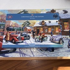 Gibson 636 Piece Jigsaw 'Christmas Eve At The Station' Complete. 