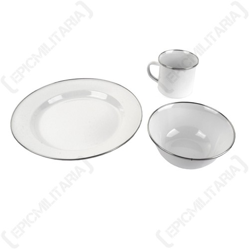 Enamel camping dinner set - camping, 12