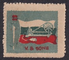 India vintage OLD STYLE Indian Charkha FLAG label