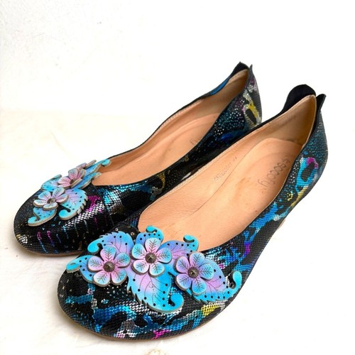 Socofy leather metallic - leather, floral