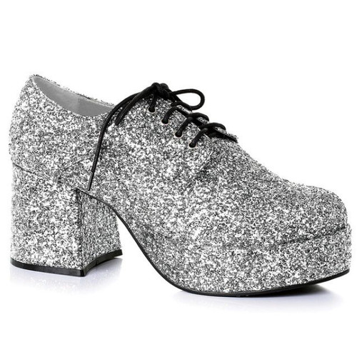 Silver glitter platform 70s - platform,