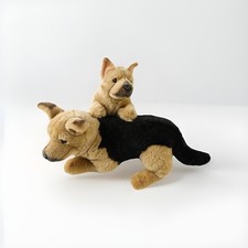 E & J Classics Realistic Large German Shepherd Mother Dog And Puppy Plush