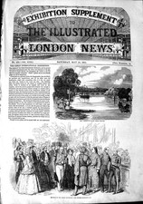 Original Old Antique Print 1851 Prince Wales Model Frigate Ship Chinese M 19th