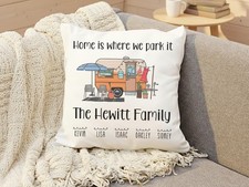 Personalised Campervan Cushion Family Keepsake Custom Names Van Life