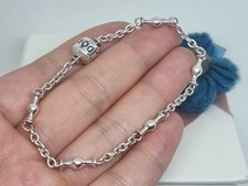 Genuine PANDORA Silver 5 Clip Station Chain Bracelet   18.5cm ? S925 ALE 