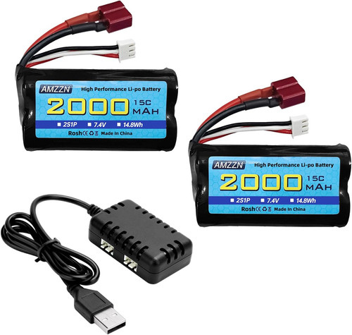 2pcs 2000mah 15c 2s - 7.4v,