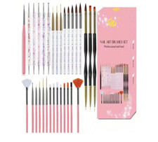 31PCS Gel Nail Art Brush Dotting Painting Drawing Polish Brushes Pen Tools Kit