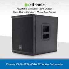 Citronic 12" 400W Active Subwoofer Bass Bin Cabinet DJ Disco Club CASA-12BA