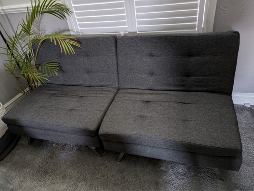 Grey double sofa bed few - sofa, bed.