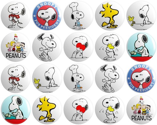 Snoopy peanuts button pin - x,
