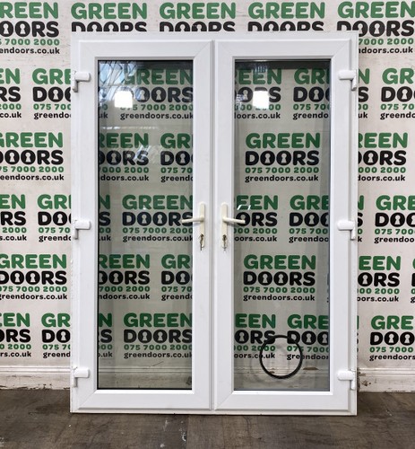 White wide french doors - white,