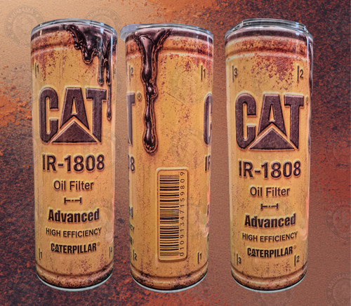 Cat oil filter old rusty - oil,