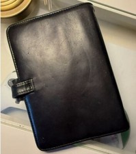 Vintage mid 1990s Butter Soft Black Leather Filofax Personal Range A5