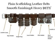 Heavy-Duty Leather Scaffold Tool Belt  Adjustable Waist 30"-46" – Hammer & Plier