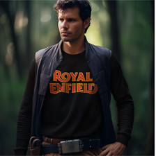 Retro Vintage Classic Royal Enfield Motorcycle Logo Premium Biker T-shirt