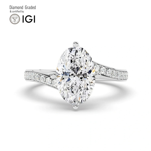 Oval diamond engagement ring - oval,