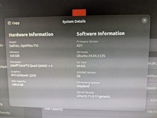 Dell 755 Q6600  4GB RAM 160GB Hard Drive Ubuntu Installed