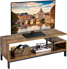 Yaheetech TV Stand, Industrial Style TV Table with Open Storage Shelf and Steel 