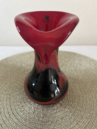 Amelia art glass vase red - glass,