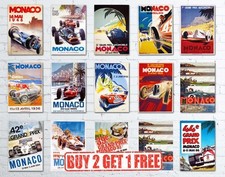 A4 Vintage Monaco Grand Prix High Quality Classic Motor Racing Posters Prints