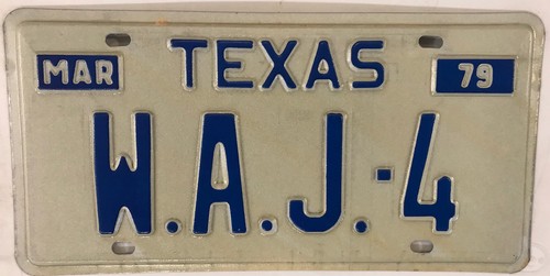 Vanity waj license plate - waj, 4