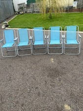 Chairs X5 Fold Up Beach/garden Used Condition Blue