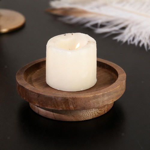 Round wooden serving tray - round,