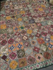 Silk Patchwork Bedspread/Wall Hanging/throw.  Truly Beautiful.  Super King Size.