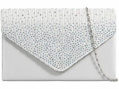 Women satin diamante clutch - women's,