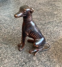 Bronze Greyhound Dog Figurine Small Statue - Greyhound Whippet Dog Lover Gift