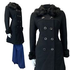 VINTAGE 60s 70s JET BLACK FAUX