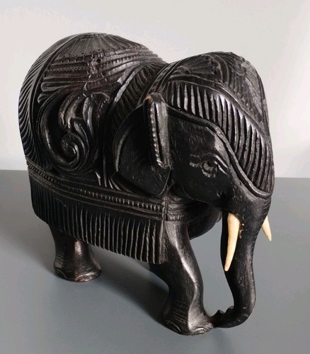 Vintage hand carved black