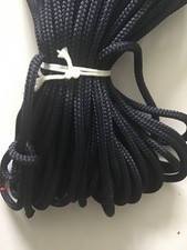 rope doublebraid polyester size 8mm length 25 metres colour black  new & unused.